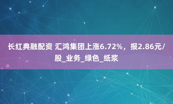 长红典融配资 汇鸿集团上涨6.72%，报2.86元/股_业务_绿色_纸浆